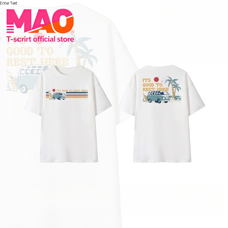 COD✅ (จัดส่งในกรุงเทพฯ) MAO Shop MEMEE~สกรีนหน้า-หลัง Cotton USAแท้ ผ้านุ่ม ทรงสวย คอกลม(รถ)