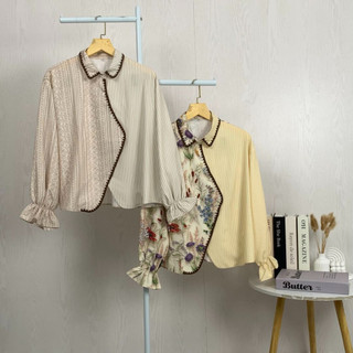 CHICMORE | Atasan Kemeja Pakaian Wanita Motif Bergaris | Gaya Mode Korea Terkini | Tampil Cantik | Desain Trendy