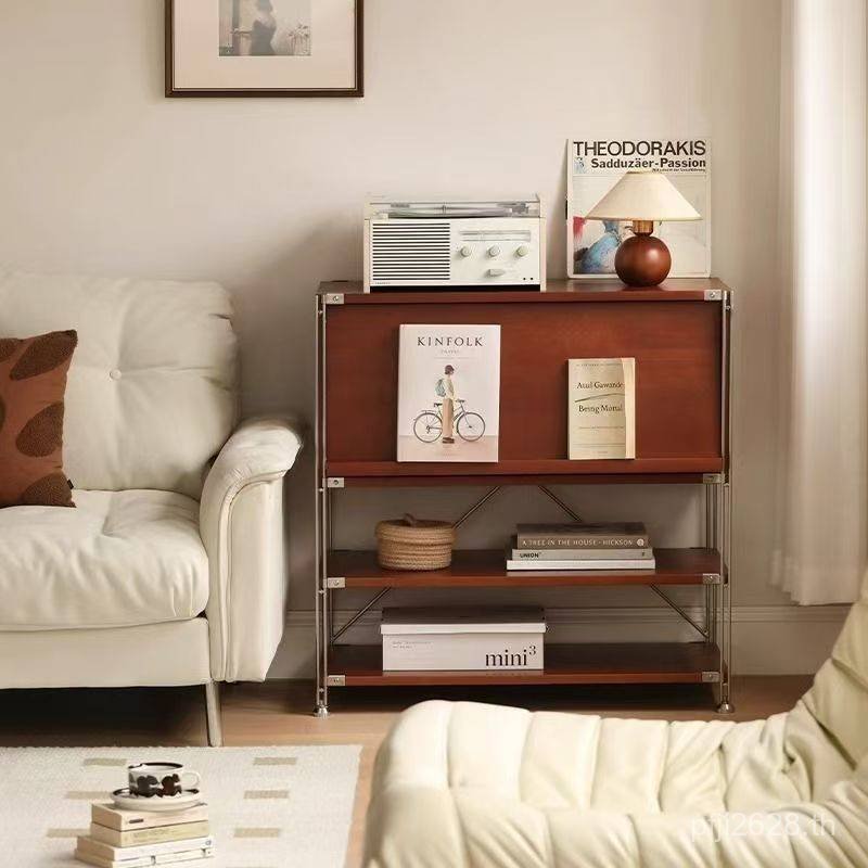 Flip Multi-Layer Door Storage ยุคกลางนิตยสารตู้กระเป๋า Hows ชั้นวางตู้แสดงสไตล์ญี่ปุ่นมัลติฟังก์ชั่น