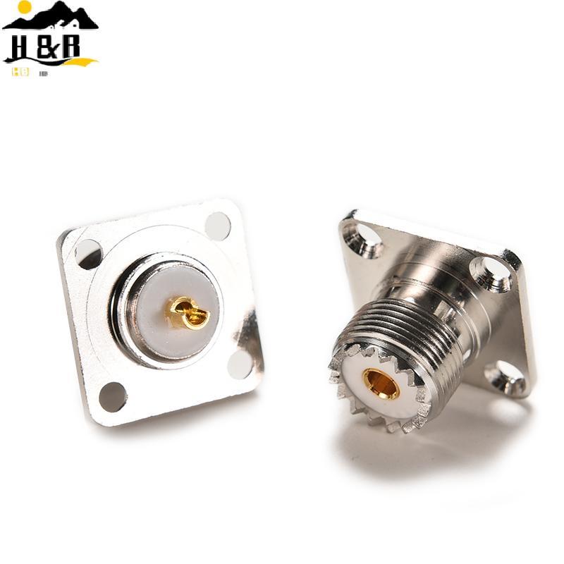 H&B ตัวเชื่อมต่อ 1X SO239 UHF หญิง ja 4 หลุม 25 มม. ตัวยึดแผงบัดกรีหน้าแปลน {th}