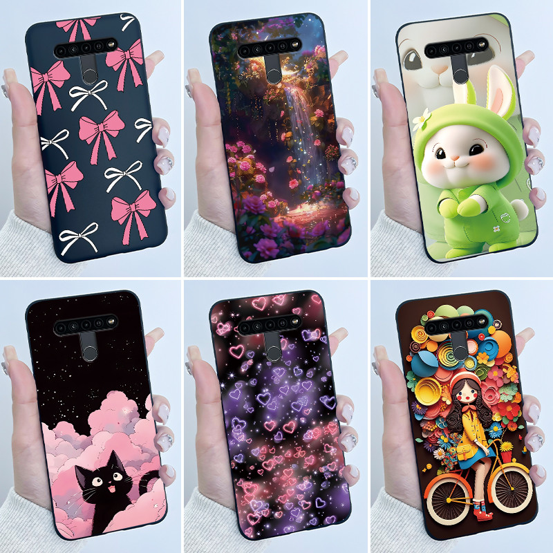 สําหรับ LG K41s กรณี LM-K410 หรูหราน่ารักรักกระต่ายตลกซิลิโคนอ่อนสีดําสําหรับ LG K51s K41s K 51s LGK