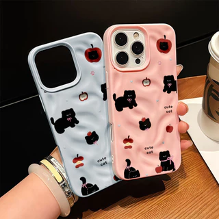 ✨จัดส่งฟรีในพื้นที่✨เคสโทรศัพท์อุกกาบาตสุนัขสีดำน่ารักสำหรับ iPhone 16 15 14 13 12 11 6 7 8 Plus Pro Promax