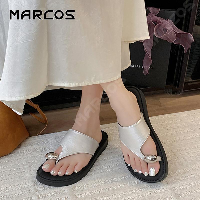 MARCOS รองเท้าแตะแบนสไตล์โรมันพื้นนุ่มน้ำหนักเบาไม่ลื่นเหมาะสำหรับเดินทางและพักผ่อน#10