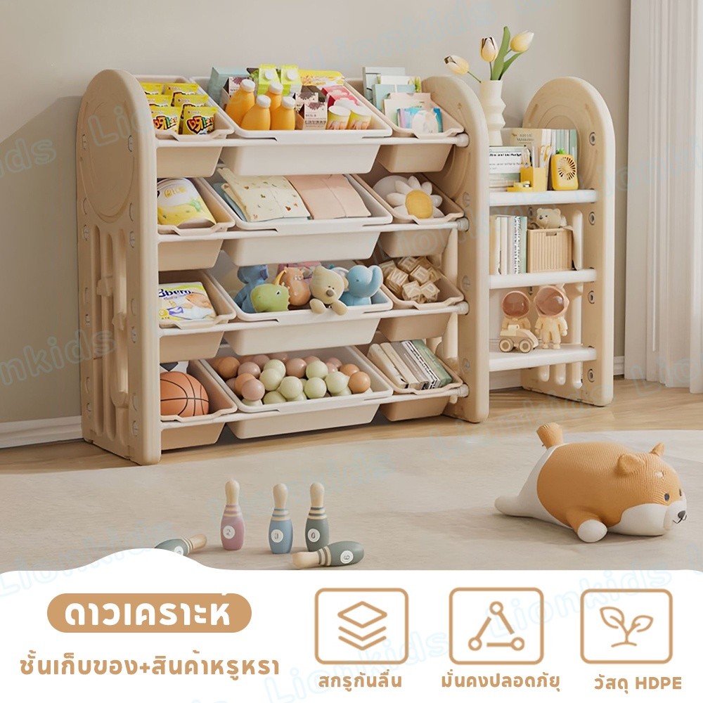 ⭐️LionKids⭐ชั้นวางของเด็ก กล่องเก็บของเล่นเด็ก ที่เก็บของจุของเล่นได้เยอะ ติดตั้งง่าย ชั้นวางของเล่น ราคา ถูกที่สุด ดีลบีเคเค แกลเลอรีภาพที่ 2