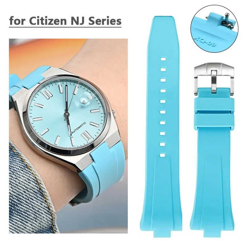Fluoro ยาง FKM สําหรับ Citizen NJ0150 NJ0151 NJ0158 เปลี่ยนผู้ชายนูน End Quick Release พิเศษนาฬิกาสร