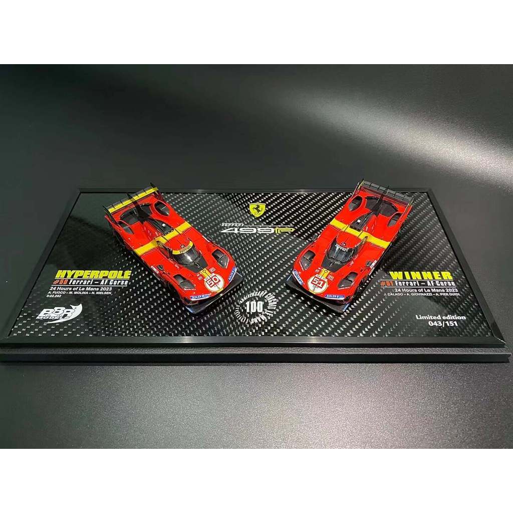 BBR 1: 43 Ferrari Ferrari 499P รถคู่ชุดจําลองรถเรซิ่นรุ่น