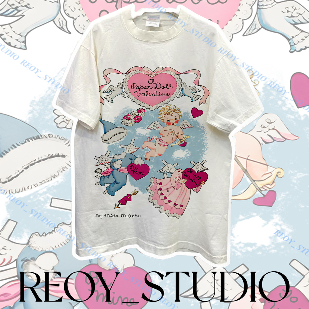 REOY_STUDIO♥ เสื้อยืดแขนสั้น เสื้อ 2026 Oversize  โอเวอร์ไซส์  สกรีนลายสวยงาม พิมพ์ คอกลม ฤดูร้อน เสื้อแฟชั่นผู้หญิง