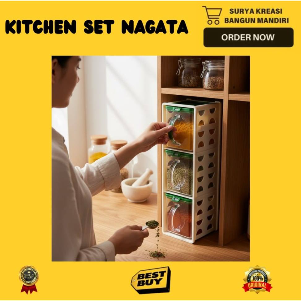 NAGATA 759 SPICE RACK - NAGATA SPICE RACK - SALTTA ชุดครัว - SPICE JAR - PEPPER HOLDER