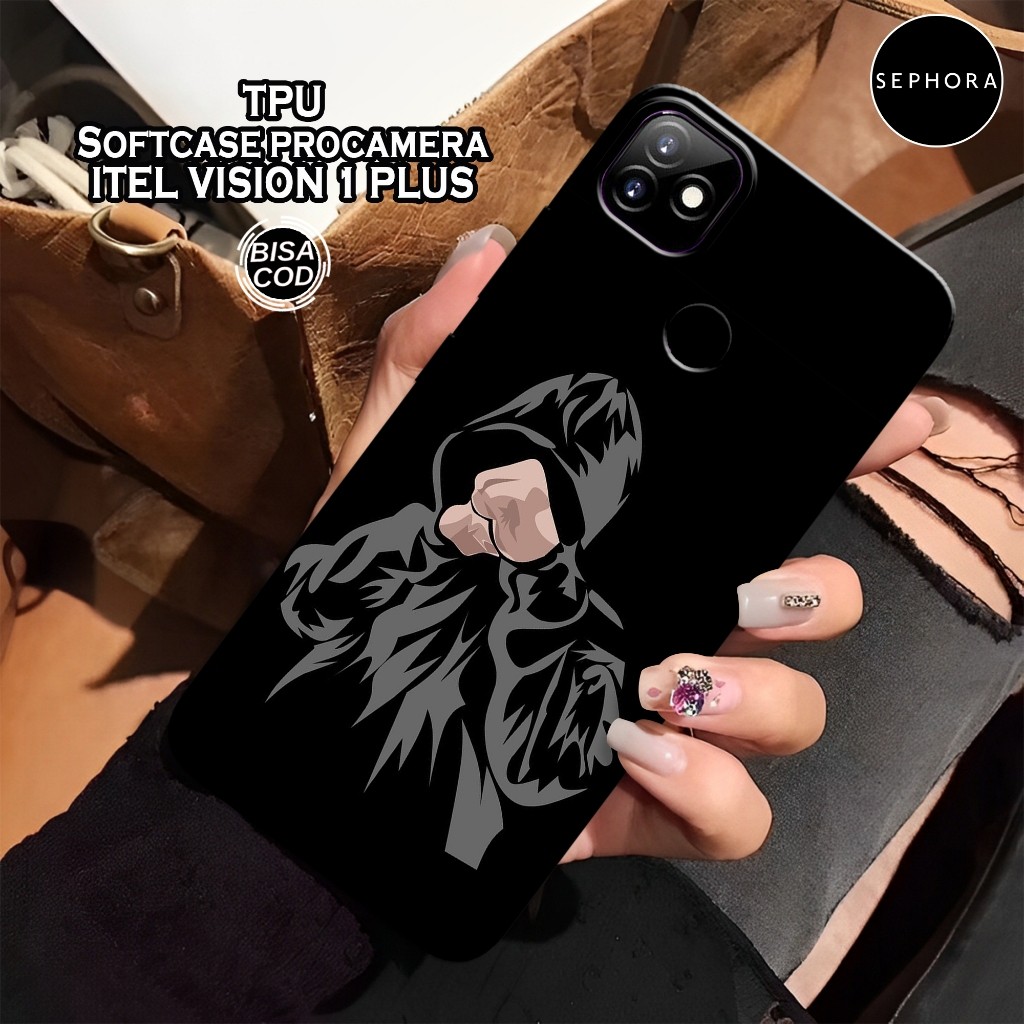 HP เคส ITEL Vision 1 Plus ล่าสุด - เคสแฟชั่นสีดํา - ITEL Vision 1 Plus Softcase - เคสกล้อง Pro - เคส