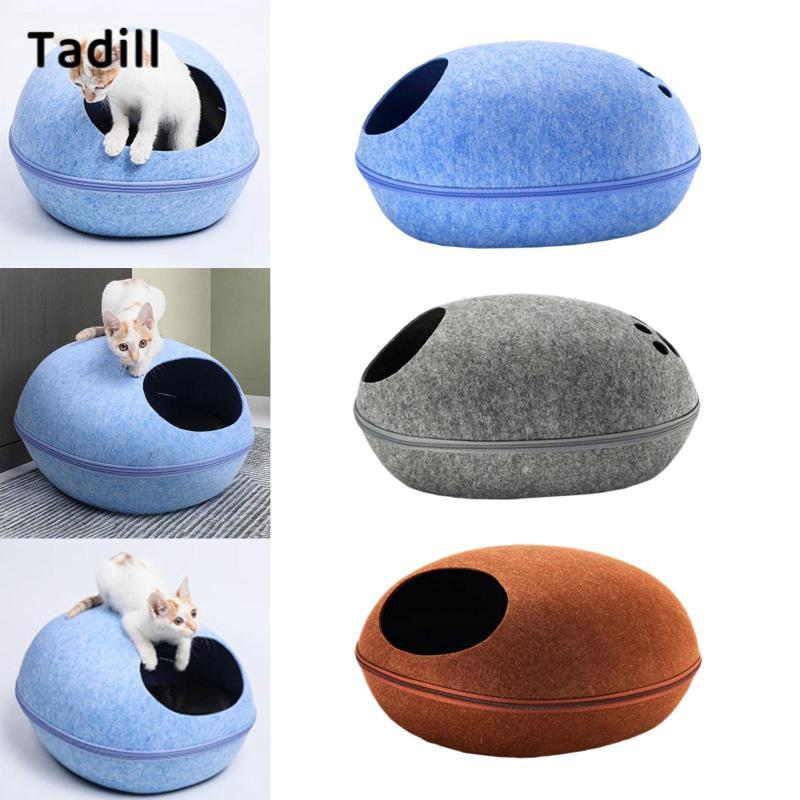 [negjsg] Cat Bed Cave House Bed with Zipper Pet Bed House Pet Tunnel Toy ที่ถอดออกได้ Semi Enclosed 
