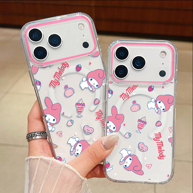 [For iPhone] แหวนแม่เหล็กสีดำโปร่งใสแบบบางสำหรับ iPhone 17 15 11 16 14 12 13 16PRO 14PRO 11PROMAX เคส iPhone 14PLUS 16