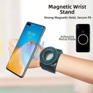 ขาตั้งโทรศัพท์มือถือ MAGICIANIP 360° หมุนได้สําหรับที่วางโทรศัพท์วิ่ง แม็กเซฟ, ระบบกันสะเทือนแม่เหล็กสากลแบบพกพาแขนโทรศัพท์มือถือสายรัดข้อมือขี่จักรยาน