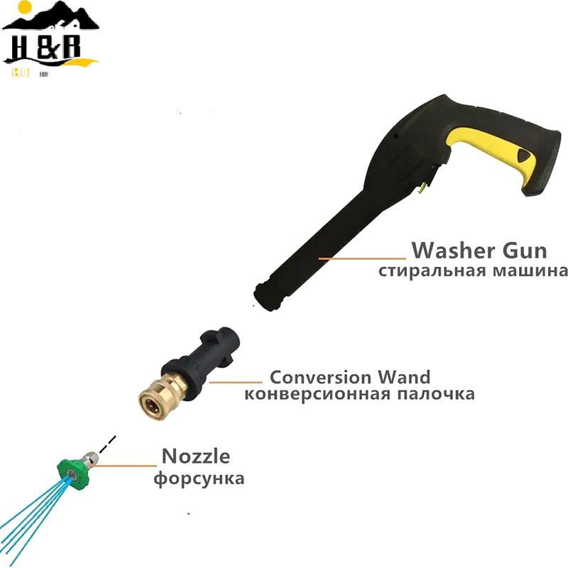 H&B เครื่องฉีดน้ําแรงดันสูง Adaptor To 1/4 " Qui Release Connector หัวฉีดสําหรับเครื่องซักผ้ารถยนต์ร