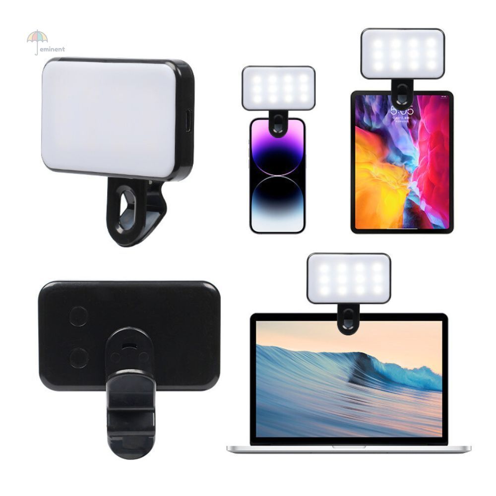 ไฟติดหัวกล้อง ไฟสตูดิโอ ไฟไลฟ์สดถ่ายภาพ น้ำหนักเบา พกพาสะดวก LED ไฟเซลฟี่ ชาร์จไฟได้ สำหรับมือถือ แล็ปท๊อป กล้อง