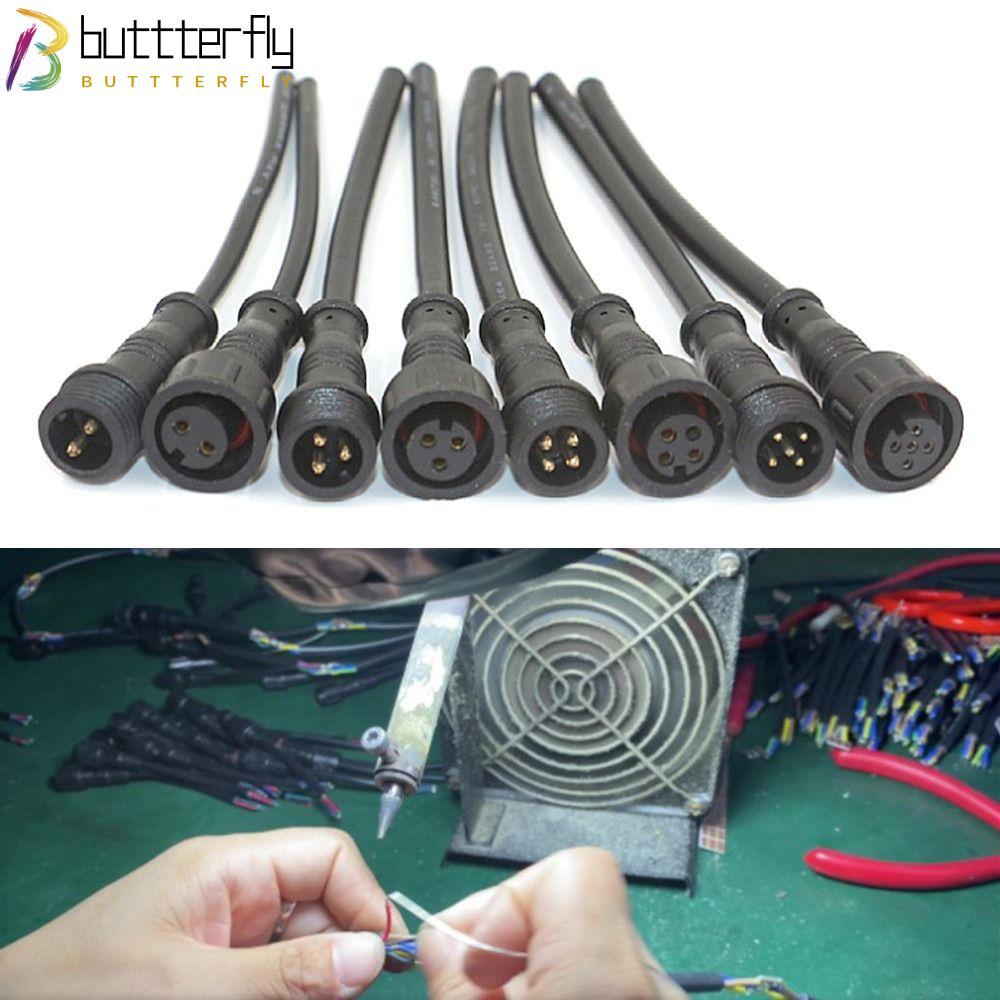 BUTTTERFLY 2 ชุด 2Pin3Pin4Pin สาย 2Pin 3Pin 4Pin อุปกรณ์สายไฟ M14 สัญญาณสายเชื่อมต่อกันน้ําสาย