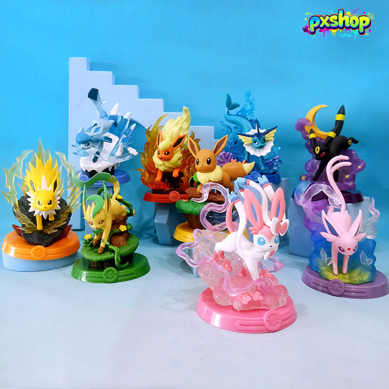 [ของแท้] Funism Pokémon Adventure Eevee Blind Box Figure Sylveon Umbreon Eevee Mystery Box Kawaii De