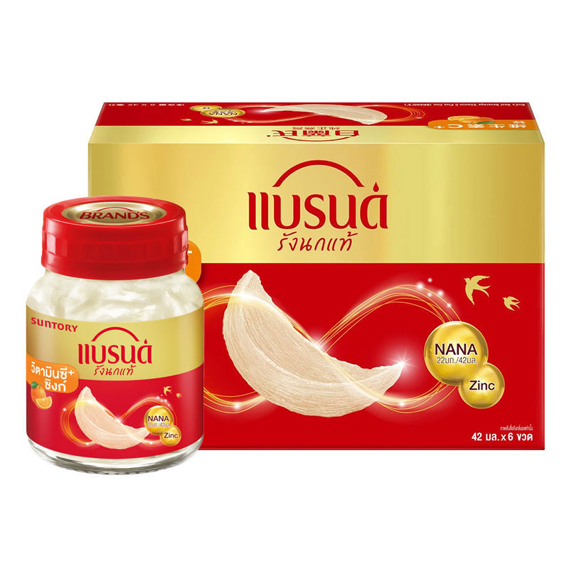 แบรนด์ (BRAND'S) รังนกแท้ วิตามินซี+ซิงค์ 42 มล. x 6 ขวด