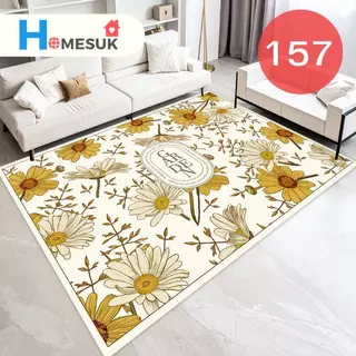 พรมปูพื้น 3D ลายดอกไม้ Flower 2026 ขนาด 120x160 ซม. (3.5 ฟุต) นุ่ม กันลื่น แต่งห้องนอน/ห้องนั่งเล่น