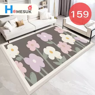 พรมปูพื้น 3D ลายดอกไม้ Flower 2026 ขนาด 120x160 ซม. (3.5 ฟุต) นุ่ม กันลื่น แต่งห้องนอน/ห้องนั่งเล่น