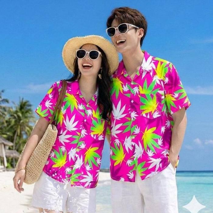 เสื้อฮาวายลายใหม่ ไซส์S-8XL ครบทีม ผ้าโพลีพลีเมี่ยม ทรงวัยรุ่น หญิงชายใส่ได้ ลายคมชัด **1ตัว**