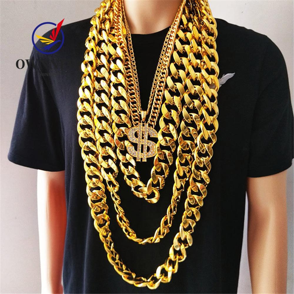 OWNNEW สร้อยคอโซ่ Cool Chunky Chain Hip Hop ขนาดใหญ่ Rock Hip Hop