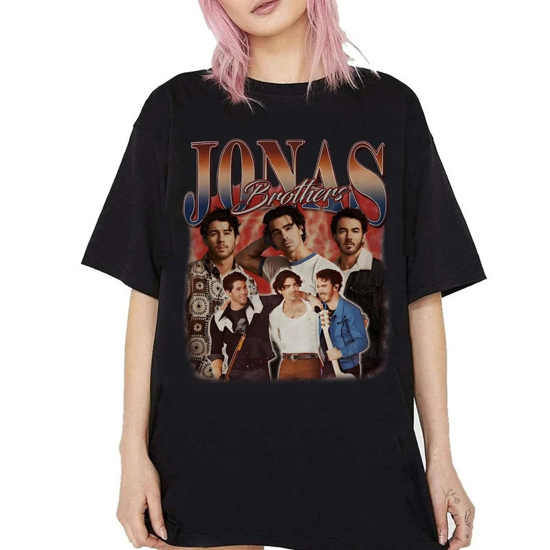 เสื้อยืดแฟนคลับ Jonas Brothers สไตล์วินเทจยุค 90s, เสื้อทัวร์ One Night จากอัลบั้ม Jonas Five สำหรับ