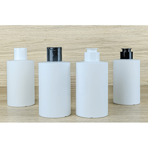[ขายยกแพค 100 ใบ] ขวด PE ซอฟทัช 150ml 200ml คอ 24mm  (PE Soft Touch) ทรงกระบอกไหล่ตัด สีขาว