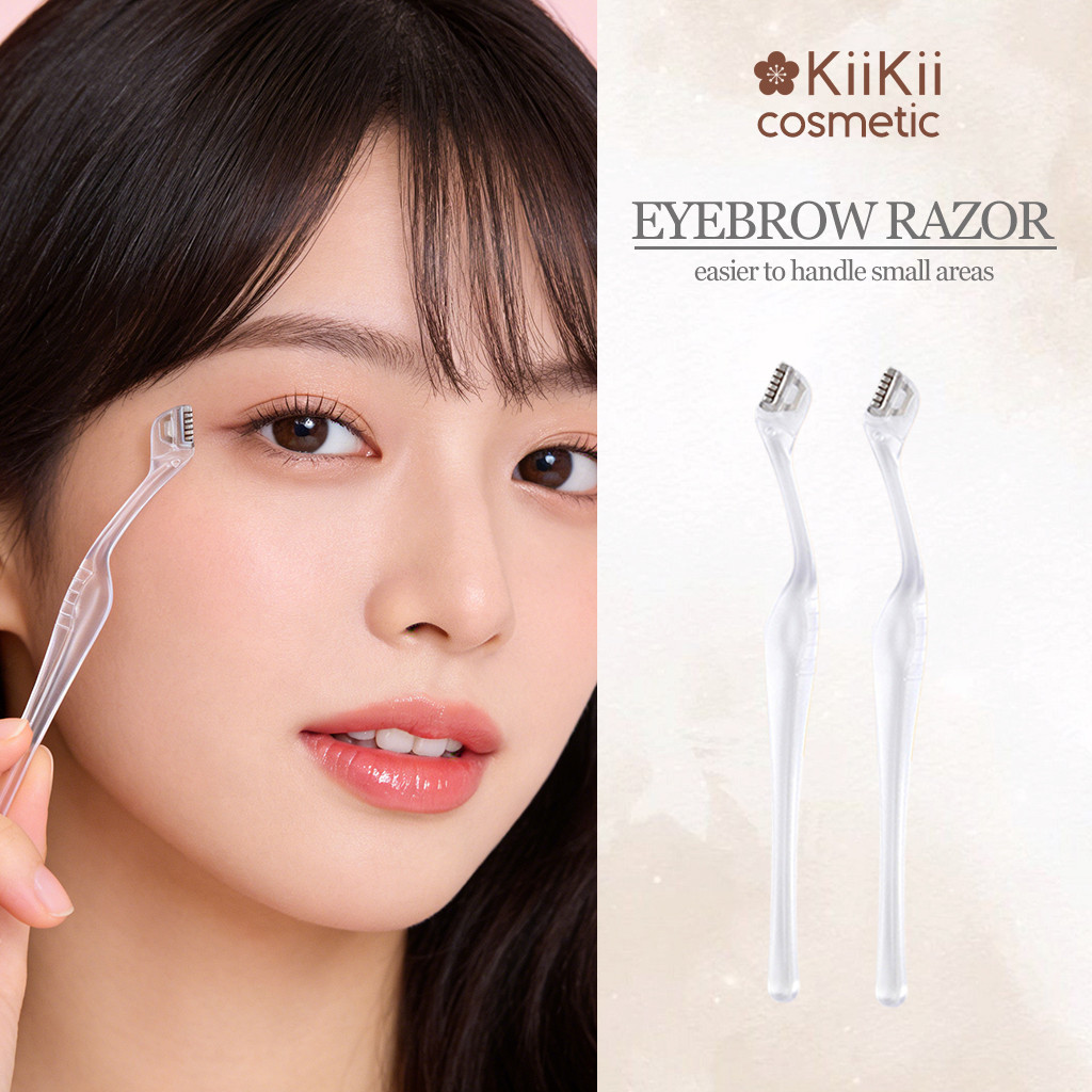 KiiKii Cosmetic มีดกันคิ้ว ที่กันคิ้ว กันคิ้ว ขนาดเล็ก 2 ชิ้น สำหรับกันขนคิ้ว คมพอดี ไม่ระคายผิว