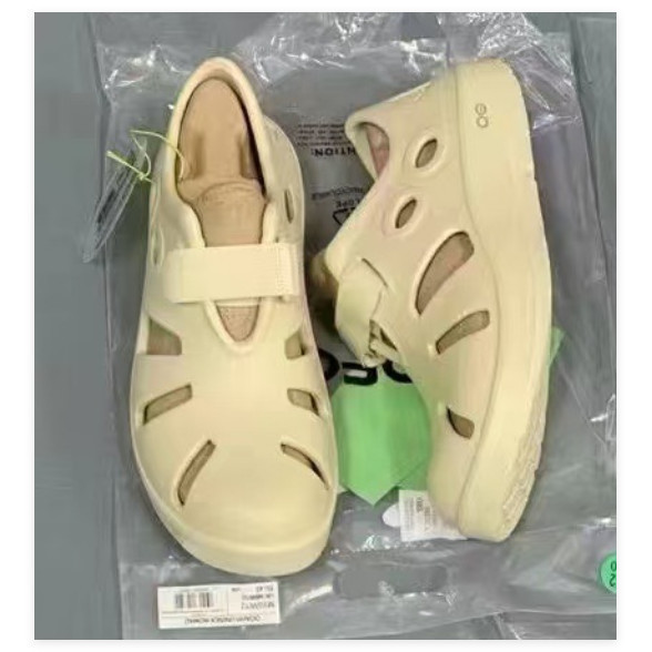 คลังสินค้าพร้อม Soloists X OOFOS Miyashita Guiyu Slogan Black Mens Sandals Toe Shoes Night Mens Shoe