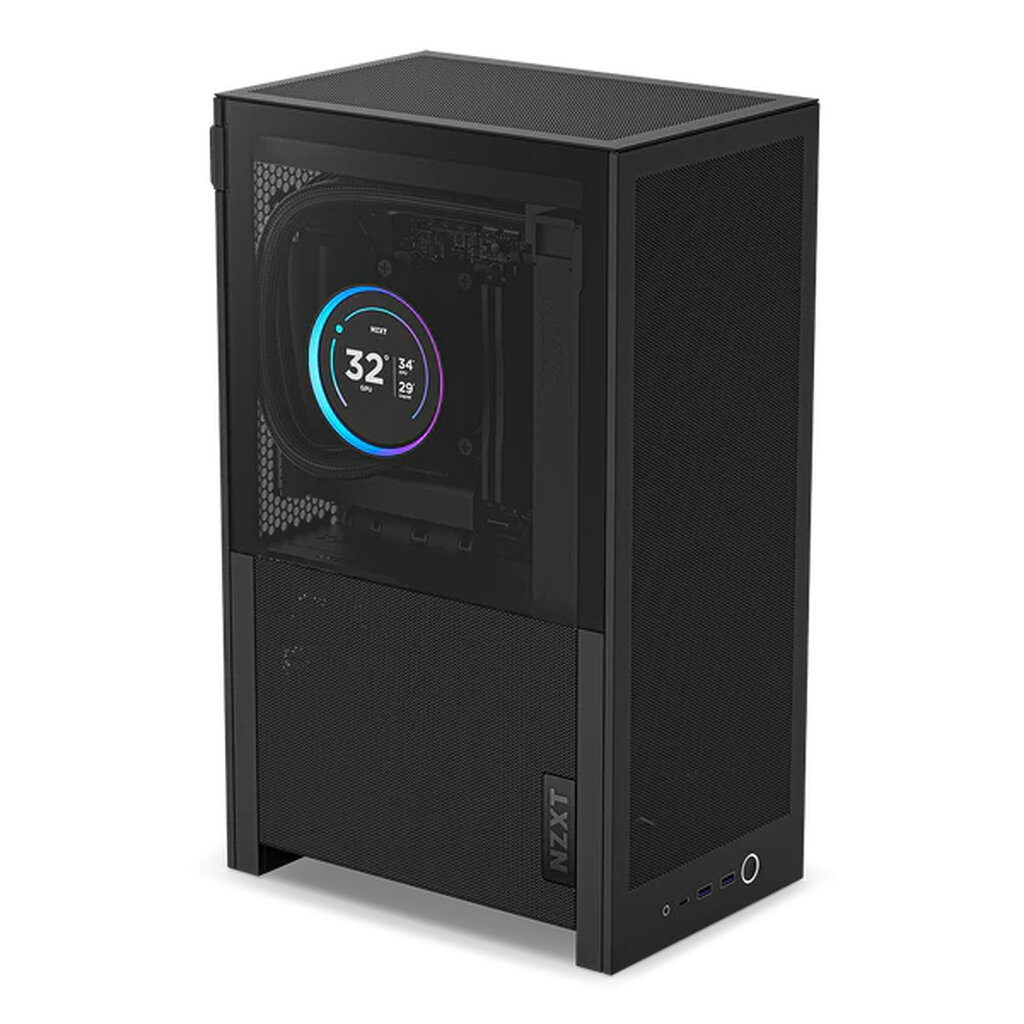 NZXT H2 Flow Black Mini-ITX Airflow Case With PCIe 5.0 Riser Cable :