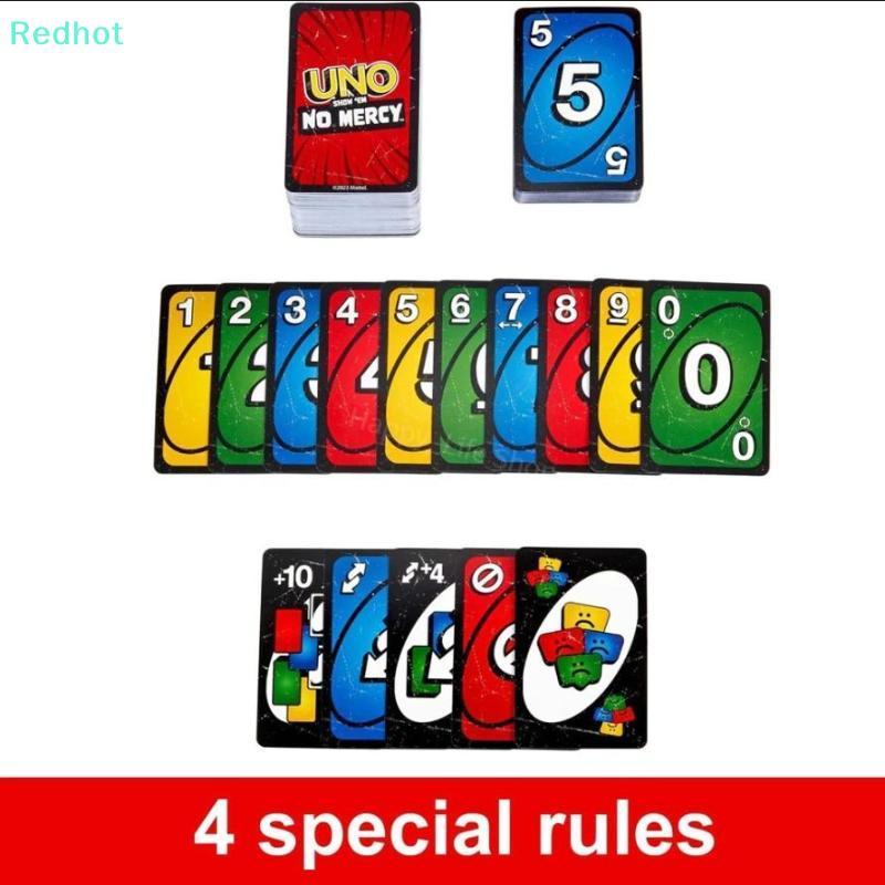 <Redhot> UNO Flip! การ์ดเกม - การ์ดสองด้านสําหรับเล่นเร็ว - การ์ดครอบครัว UNO & การ์ด UNO Flip - ลดร
