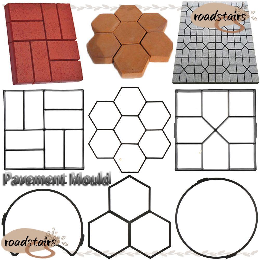 ROADSTAIRS Bton Brick Maker ทําด้วยมือหลากหลายรูปร่างชั้น Pavement Reusable Cement Mould