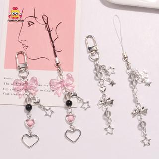 FG Goth Y2K โทรศัพท์ Charm Bow Heart Star พวงกุญแจจี้ Kawaii…