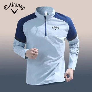 เสื้อกอล์ฟแขนยาวแบบครึ่งซิปรองกายไว สไตล์สำหรับฤดูใบไม้ผลิและฤดูใบไม้ร่วง คอตั้งแบบ Raglan