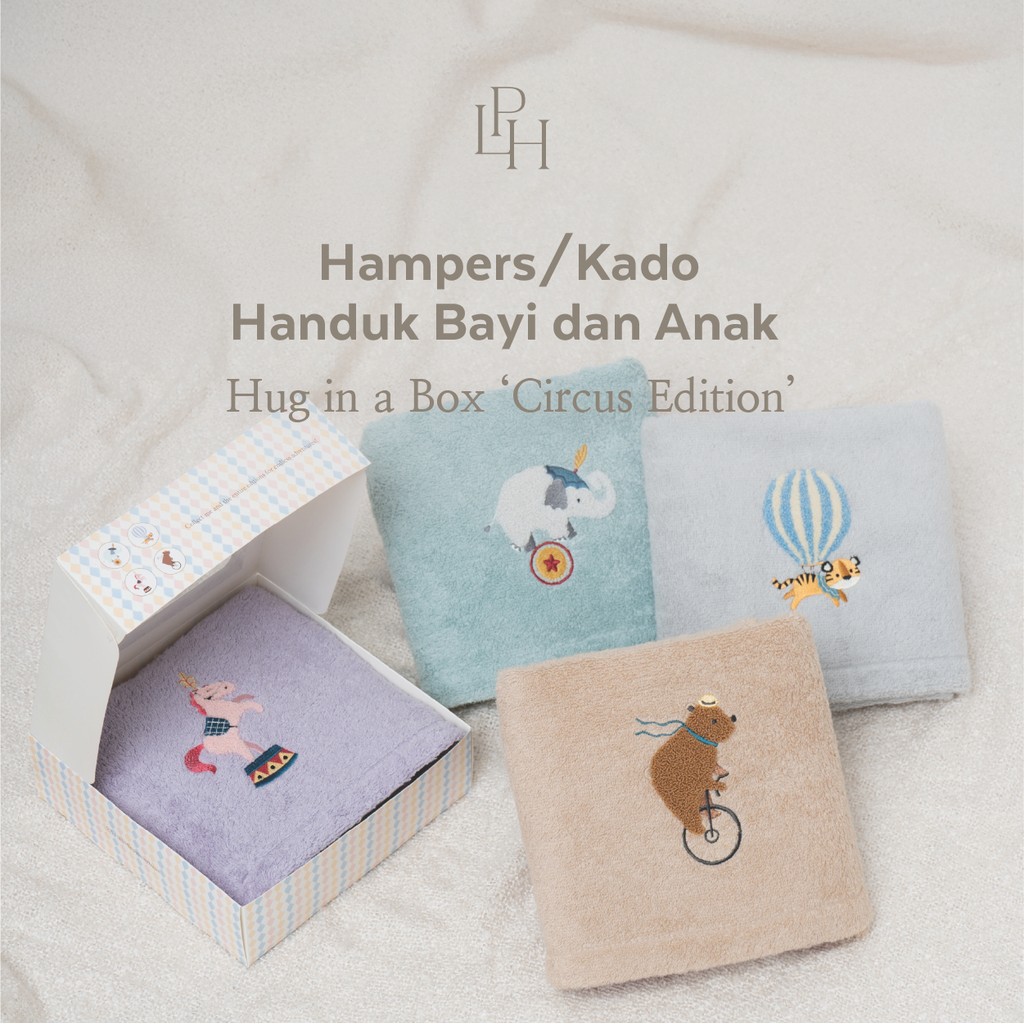 KATUN Little Palmerhaus - Hampers / ของขวัญสําหรับ Baby & Childrens Cotton Towel (กอดในกล่อง Circus Edition - ผ้าขนหนูผ้าฝ้าย Kottn)