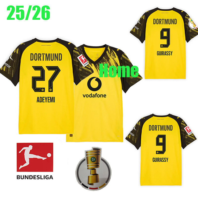 S-XXXXL 25/26 Guirassy soccer clothe 25/26 DOrTmuNDs Home Jersey N.Schlotterbeck Brandt Adeyemi F.Nm