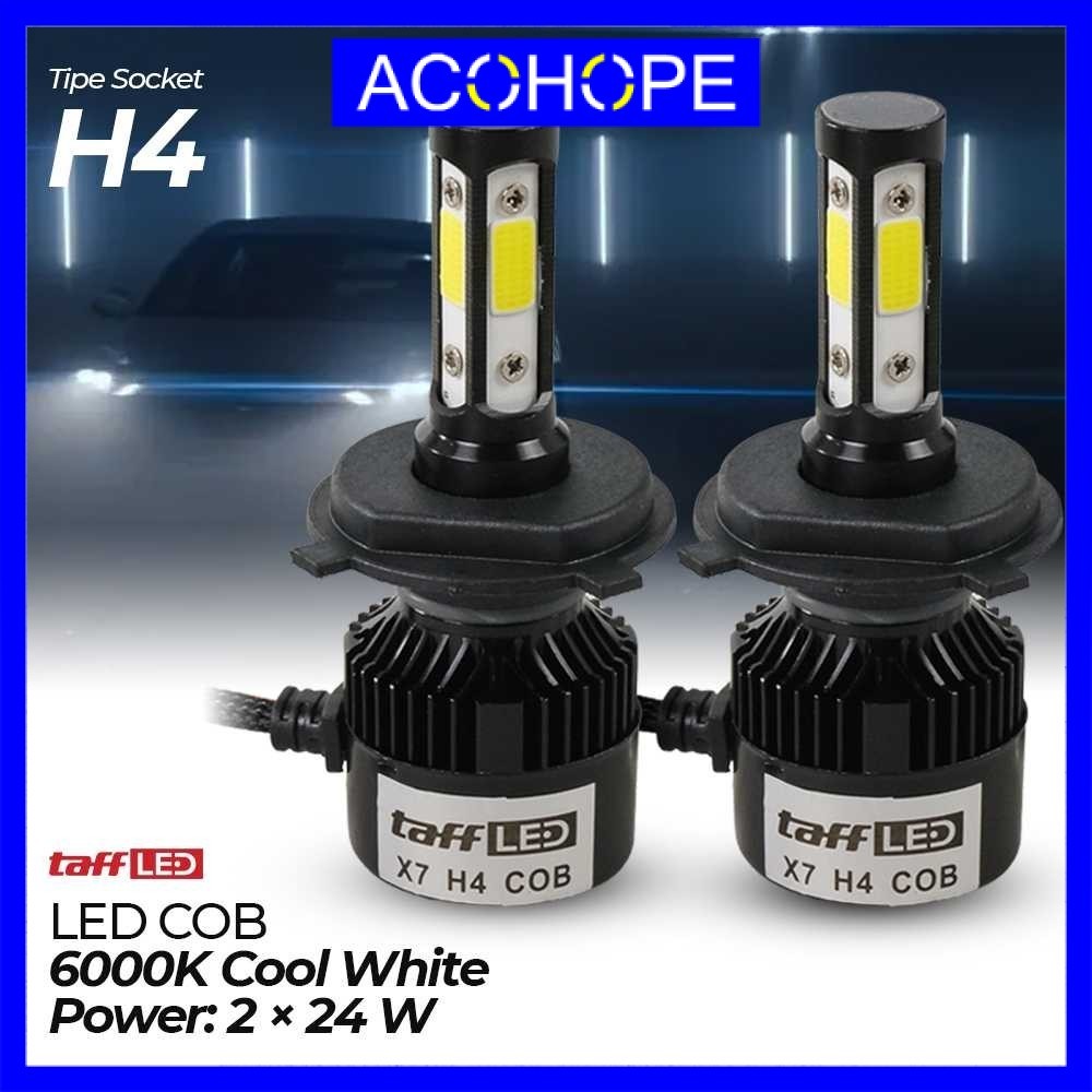 Ahope X7 ไฟหน้ารถ LED COB ไฟหน้า H4 Cool White 2 ชิ้น - 75818-4CN