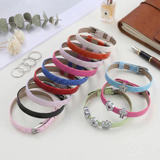 St.kunkka 1 เส้น สายรัดข้อมือหนัง PU ลายงู 22cm ปรับระดับได้ สำหรับใส่ตัวรีด DIY ทำสร้อยข้อมือแฟชั่น อะไหล่เครื่องประดับ
