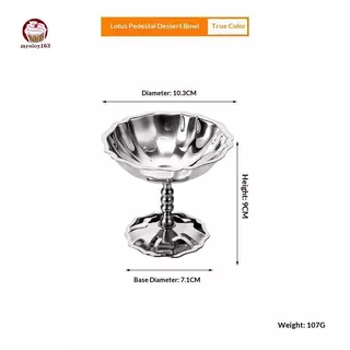 Myoloy ชามสลัดสแตนเลสเกรดอาหารถ้วยไอศกรีม Goblet Retro ชามขนมผลไม้โยเกิร์ต Sna ชามในครัวเรือนครัวเครื่องมือ TH