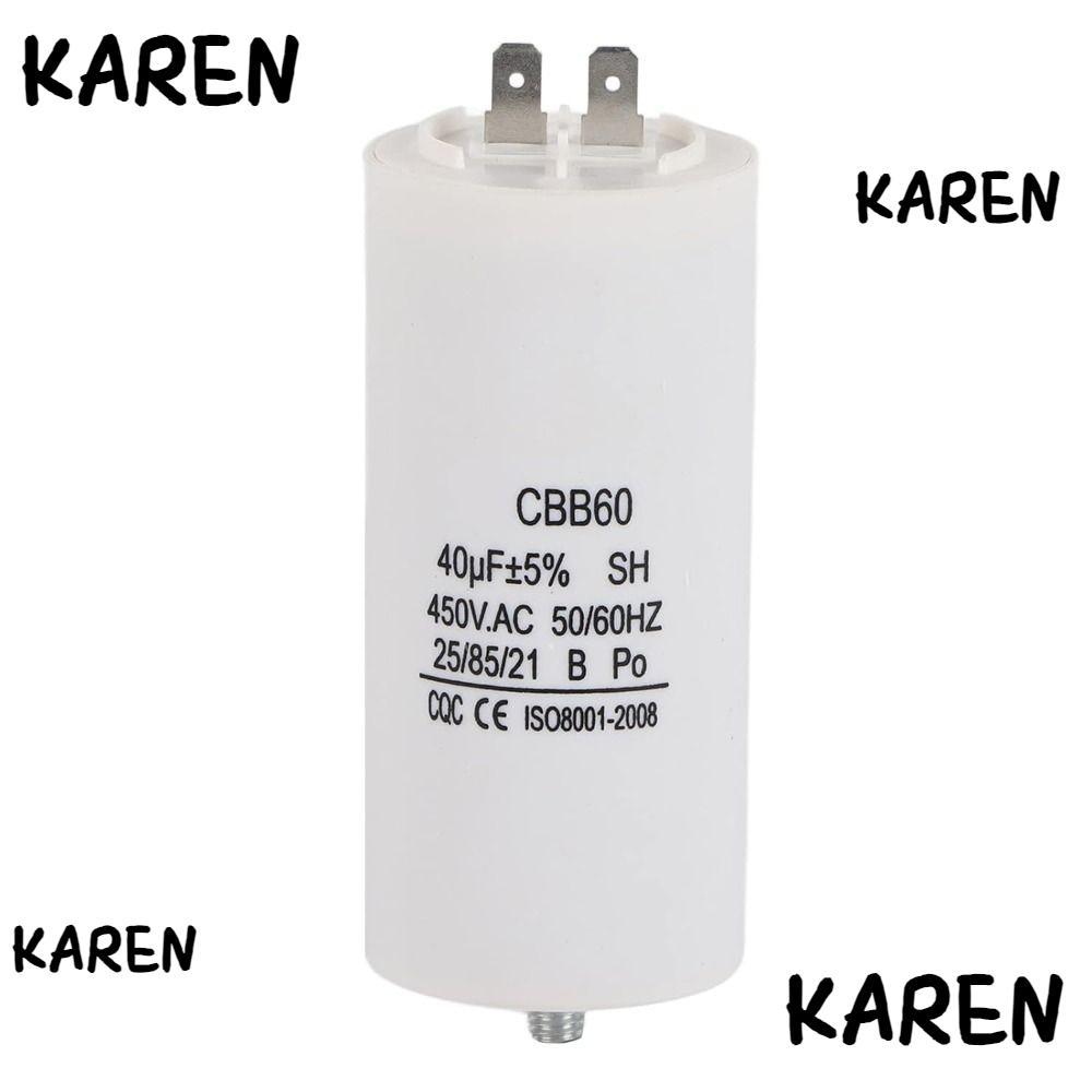 KARENGOODS คาปาซิเตอร์ปั๊มน้ํา, CBB60 450V, 40uf ซักผ้า|คาปาซิเตอร์ พลาสติก
