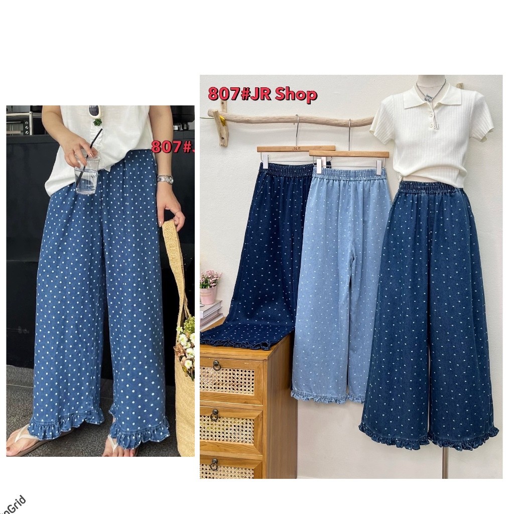 ป้าย JR Fashion กางเกงยีนส์แฟชั่นทรงขากระบอก มีกระเป๋า2ข้าง งานดี เย็บเรียบร้อย