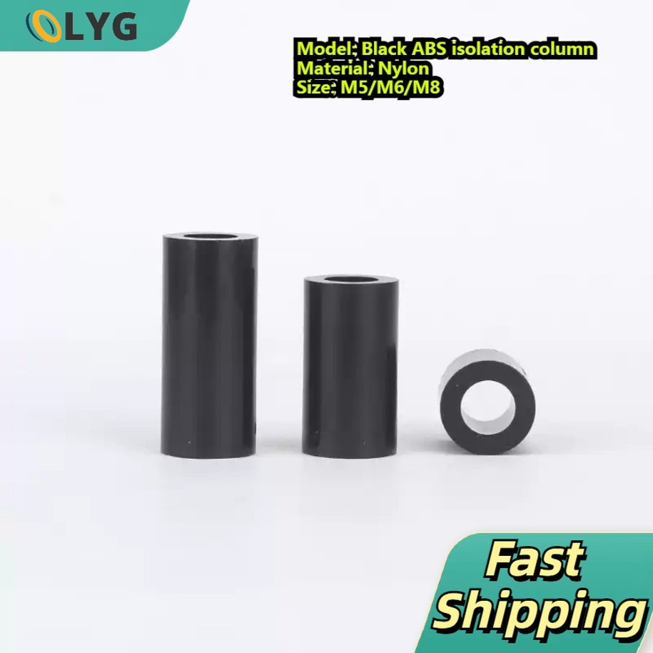 คอลัมน์แยก ABS สีดํา ผ่านคอลัมน์แขนไนลอน คอลัมน์แยกฉนวน ครบ M5/M6/M8【LYG-MB】