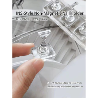 ( แท่นฝึกทำเล็บ พร้อมถาดวาง สีใส ) Nail Training Stand Grid สำหรับเพ้นท์เล็บ ทำตัวอย่างสีเล็บ หัดทำเล็บ อุปกรณ์ทำเล็บ
