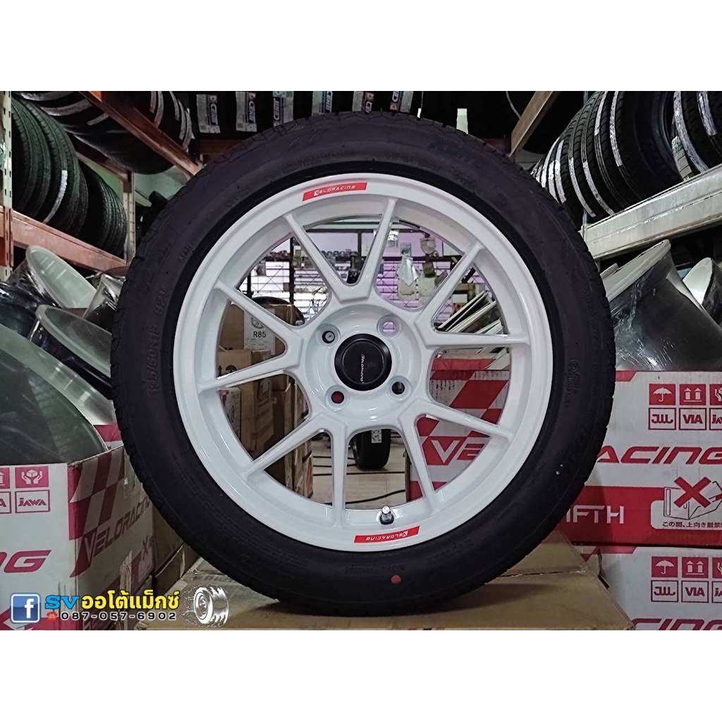 ล้อแม็กใหม่ TC005 ขอบ15/4H100 กว้าง7’ออฟ35 คู่ยางใหม่ 195/50-15 Kinto (ราคาชุด4วง)