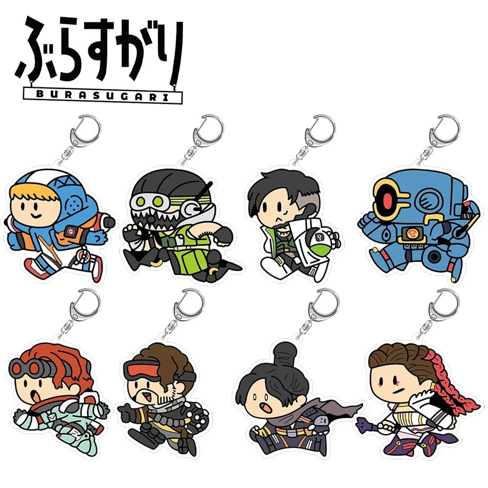 Apex Legends พวงกุญแจอะคริลิค Chibi Octane Wattson Crypto Pathfinder Wraith รุ่นอุปกรณ์ตกแต่งกระเป๋า