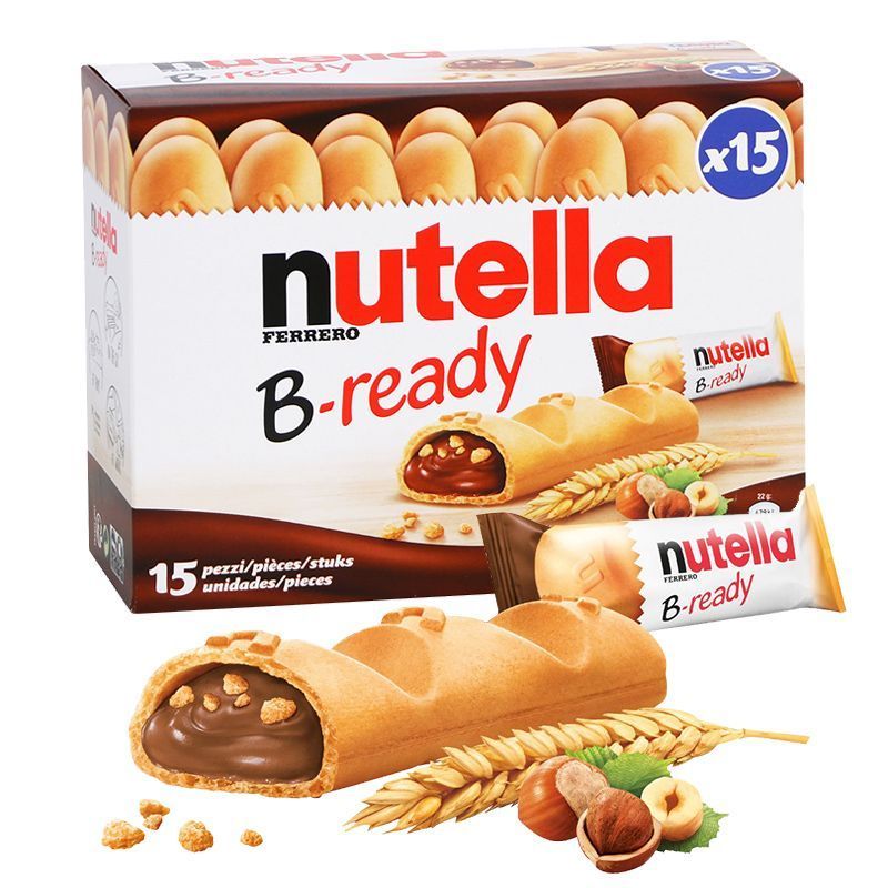 ถึง 3.20 Nutella Nutella Chocolate Finger Biscuit Bar Nutella Hazelnut Sauce 330g Box 15 Snacks20260