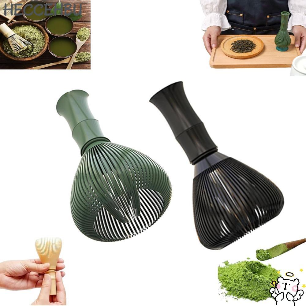 HECCEH31 เรซิ่นปัด, นํากลับมาใช้ใหม่ด้วยผู้ถือปัด Matcha Whisk, แบบพกพาเรซิ่น Smooth Green Tea Powder Whisk ชุดชาอุปกรณ์เสริม