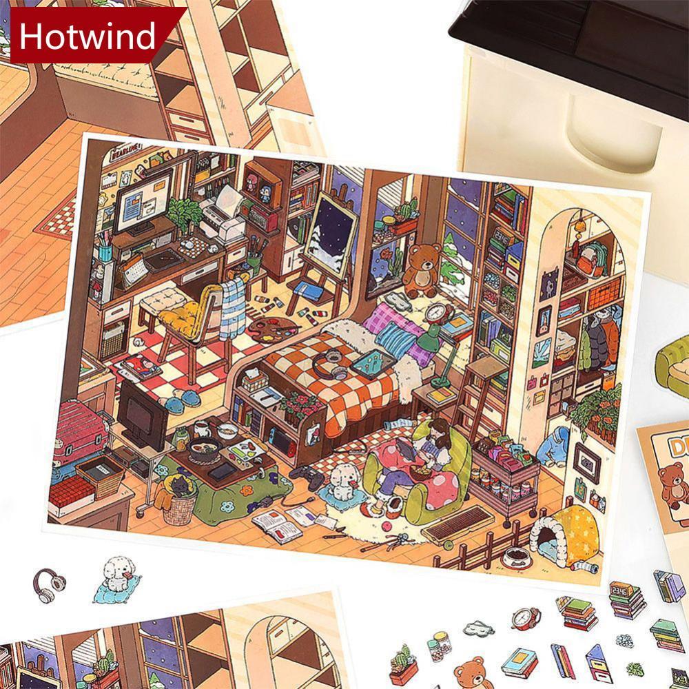 HTT MBTI Leisure Suite 3D Home Diary Landscape Sticker Miniature Scene DIY Pocket Cabin Scene Handma