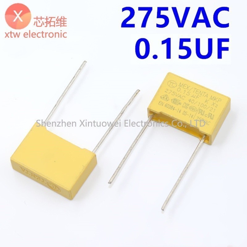 (10 ชิ้น) การควบคุมความจุความปลอดภัย X2 ความจุ 275V TANTA 154K275V 0.15UF Pin Pitch 15 มม.