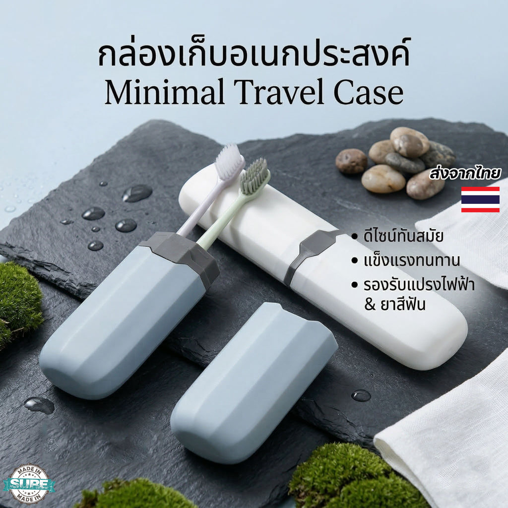 กล่องใส่แปรงสีฟันพกพา กล่องเก็บแปรงสีฟันไฟฟ้า ยาสีฟัน ดินสอ กล่องแปรงสีฟันเดินทาง อุปกรณ์ห้องน้ำ
